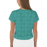 Close-up of the floral print on the Petal Power Crop T-Shirt